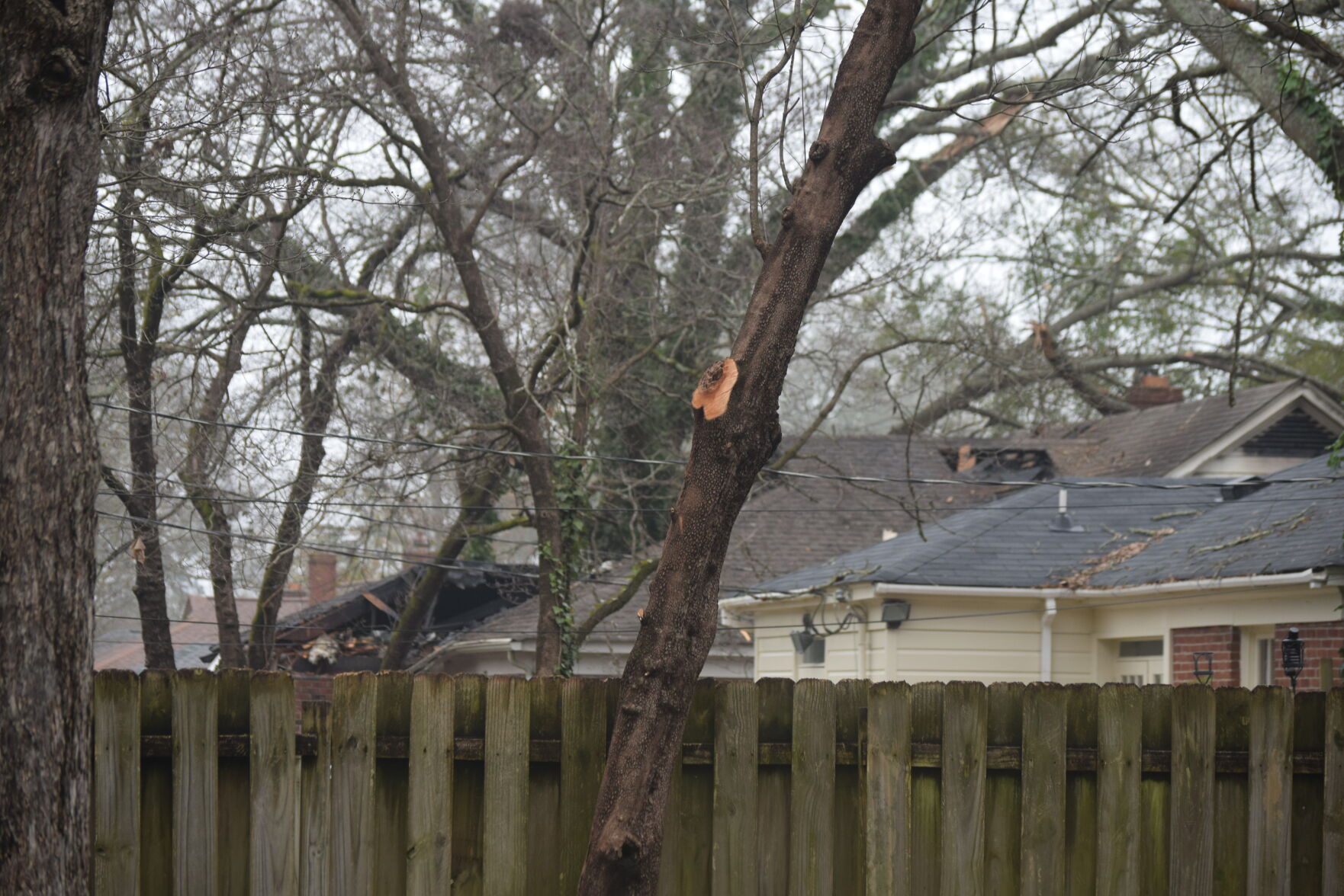 House Roof Damage from Airplane Crash